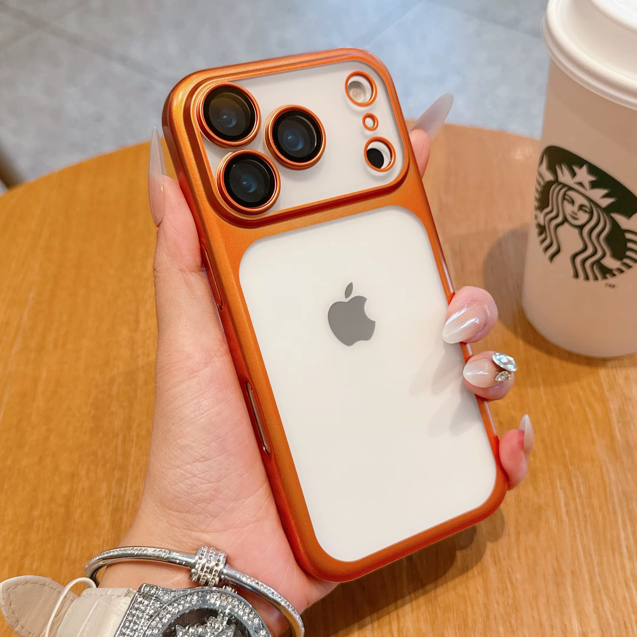 New Transparent Phone Case for Iphone 17 Pro Max 17Air Plating Frame Lens Film Protection Anti-Fall Hard Clear Cover