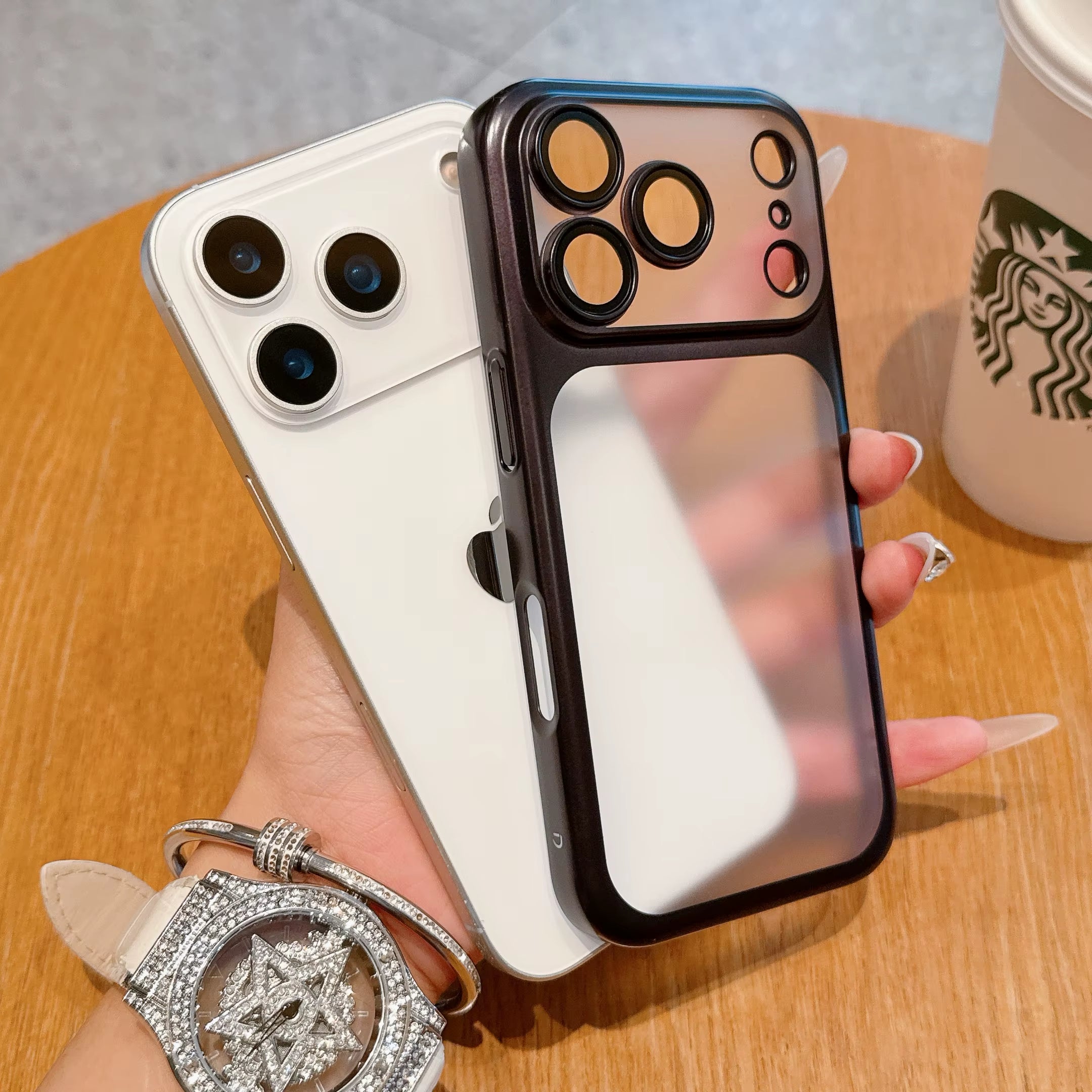 New Transparent Phone Case for Iphone 17 Pro Max 17Air Plating Frame Lens Film Protection Anti-Fall Hard Clear Cover