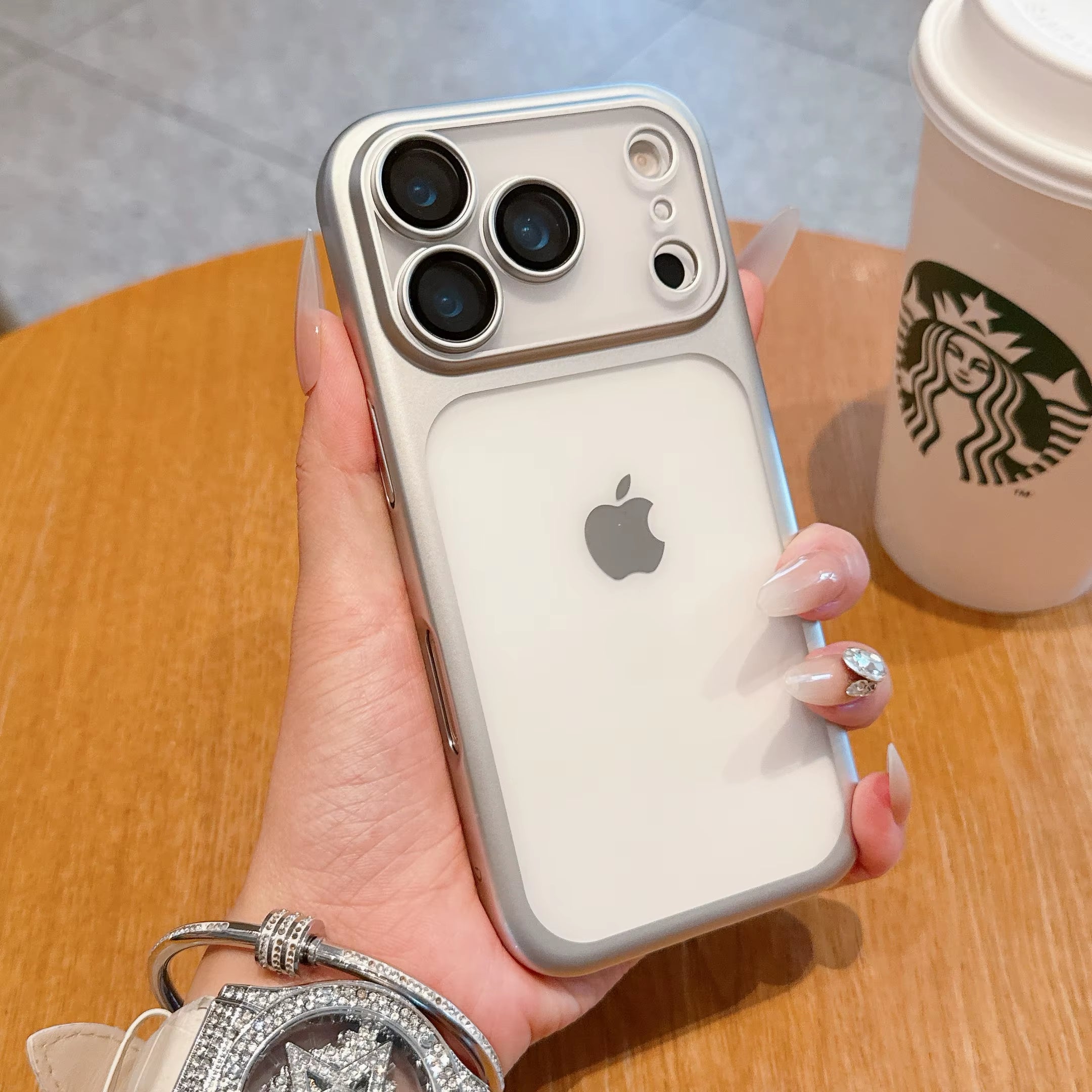 New Transparent Phone Case for Iphone 17 Pro Max 17Air Plating Frame Lens Film Protection Anti-Fall Hard Clear Cover