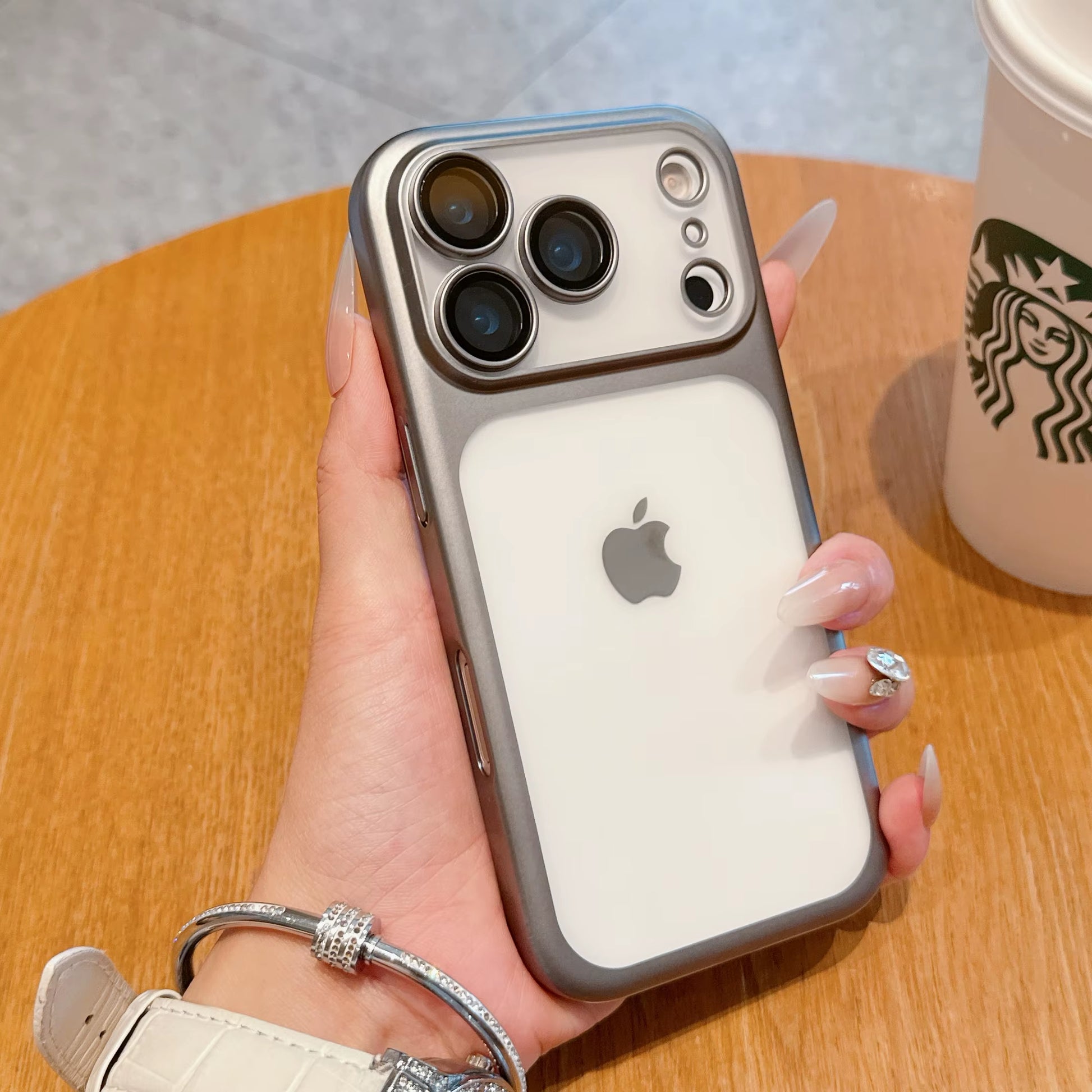 New Transparent Phone Case for Iphone 17 Pro Max 17Air Plating Frame Lens Film Protection Anti-Fall Hard Clear Cover