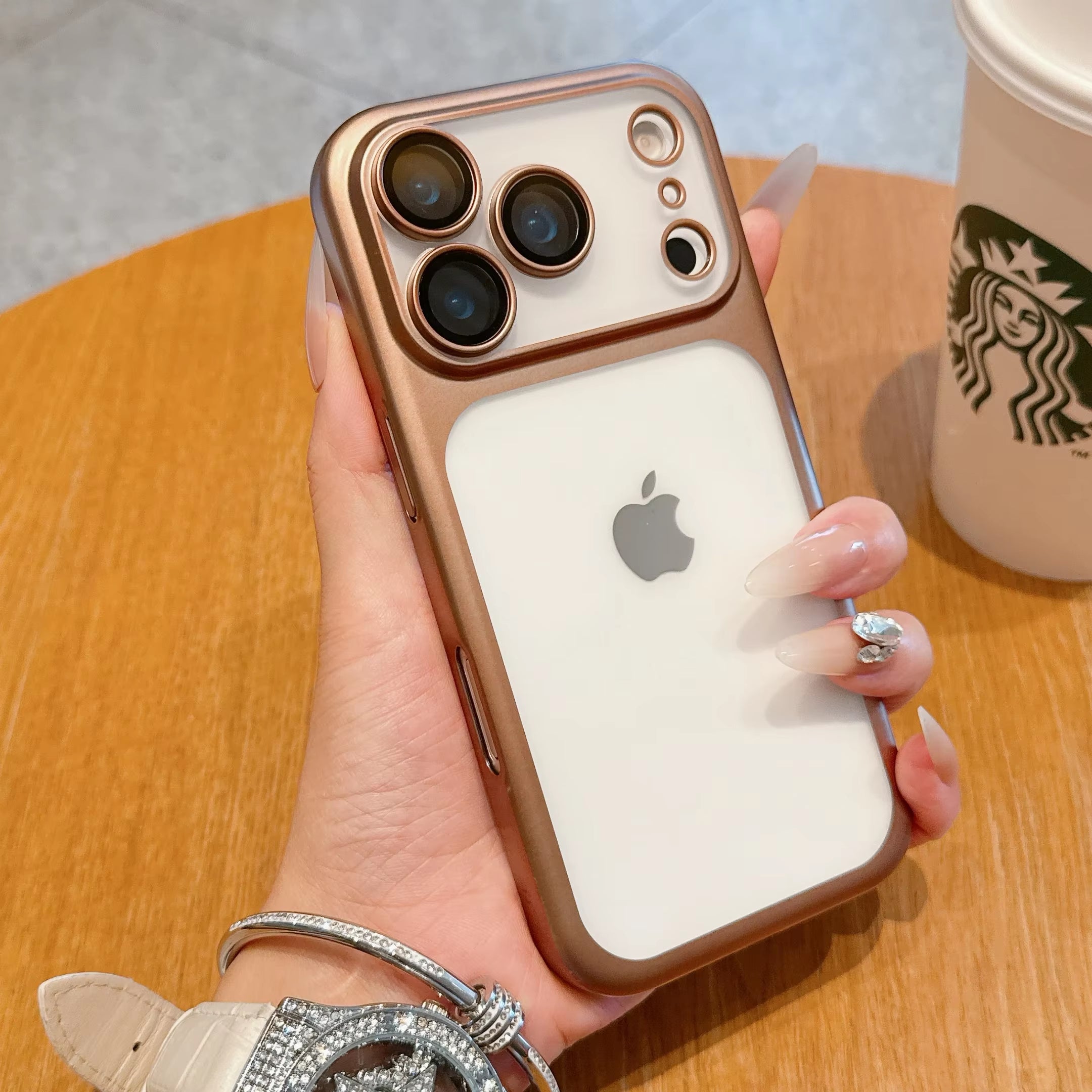 New Transparent Phone Case for Iphone 17 Pro Max 17Air Plating Frame Lens Film Protection Anti-Fall Hard Clear Cover