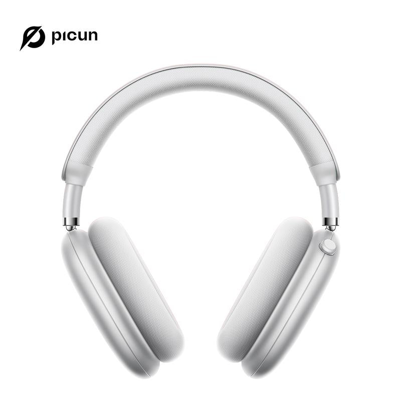 Picun F8 Pro Wireless Headphones - 52Db Noise Cancellation, 5 Smart ENC Mics, Detachable Fabric Ear Cushions, 120 Hour Standby, Seamless Dual Device Connection for All-Day Use and Boosted Productivity
